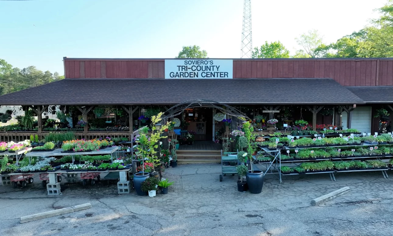 Soviero's Garden Center storefront in High Point NC supporting community gardening initiatives