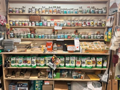 Sovieros Garden Center in High Point, NC carries a wide variety of seeds in the seed section.