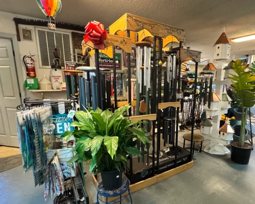 Decorative wind chimes available at Soviero's Garden Center in High Point NC